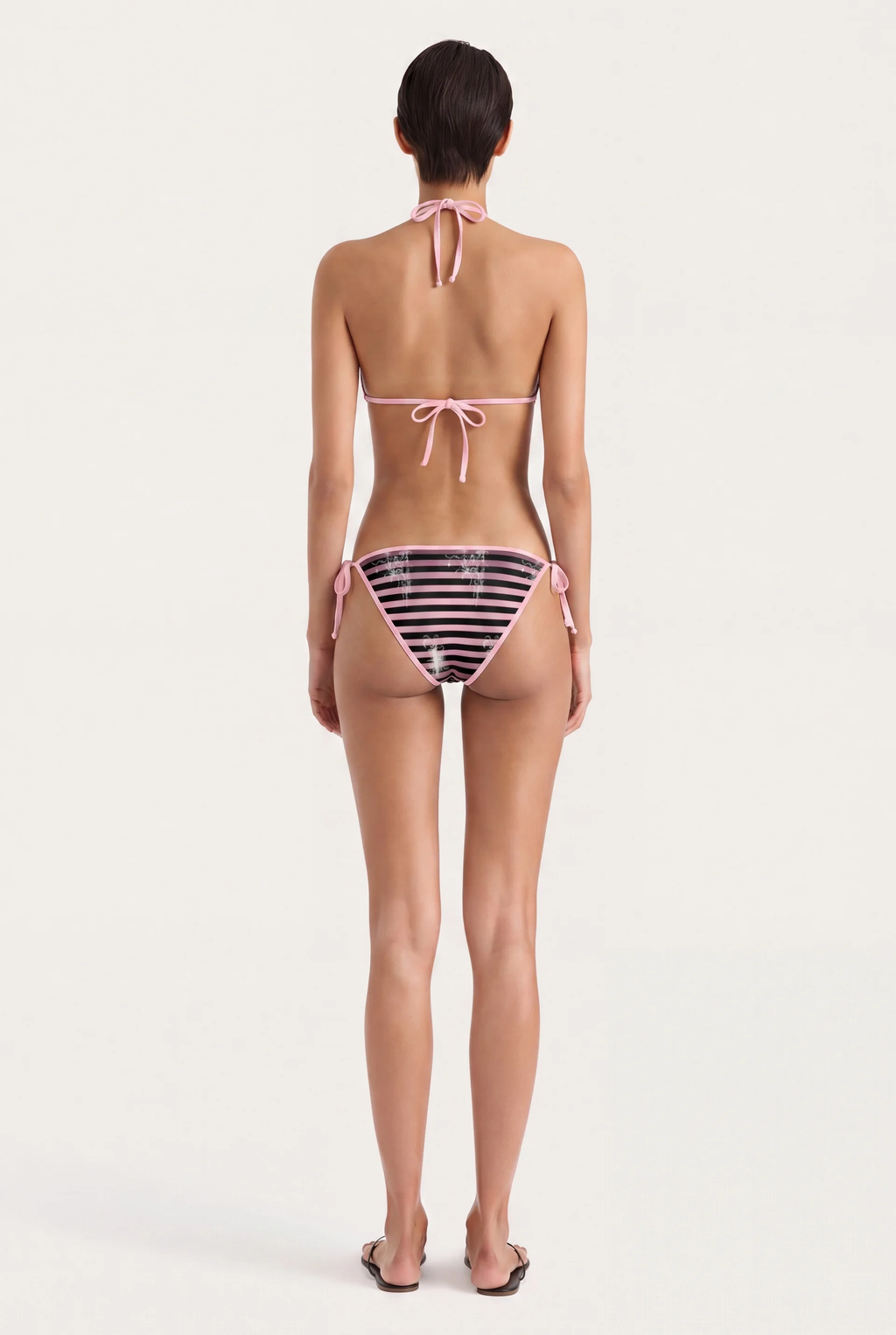 Pink Striped Bikini Set