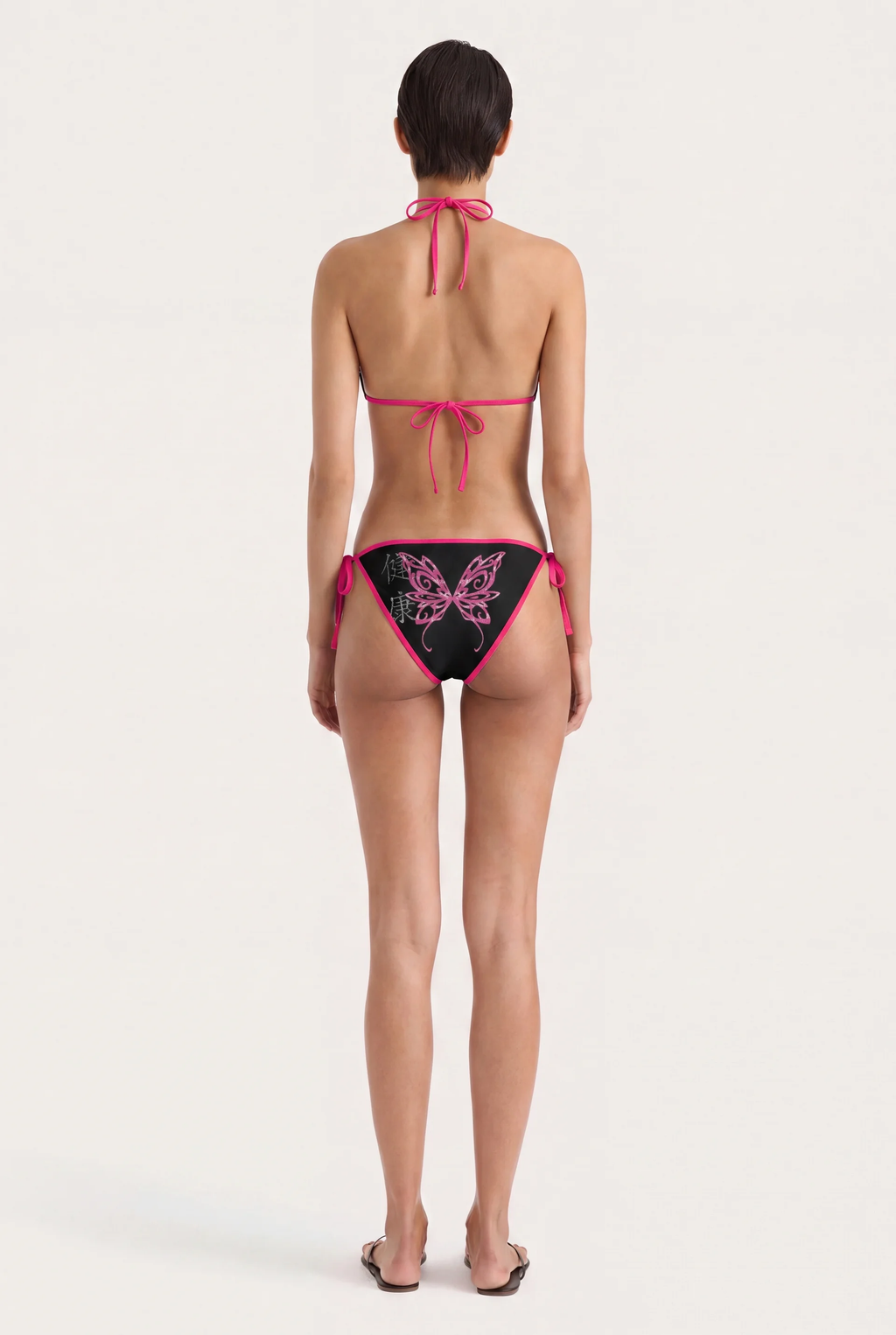 Pink Leopard Cross Bikini Set